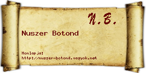 Nuszer Botond névjegykártya